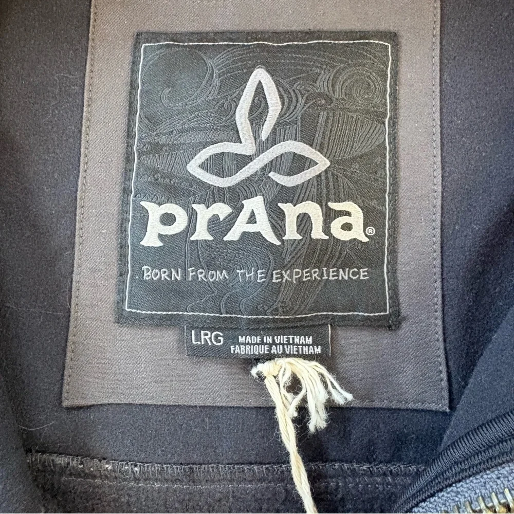 PrAna Zion Zip Up Hoodie Mens Sz L Gray Knit Hooded DWR Sweatshirt - Picture 4 of 9